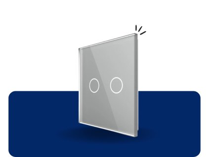 LIVOLO 2C 15 sklenený 1 rámik strieborný VL C7 C2 15