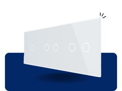 LIVOLO 1C 2C 2C 11 sklenený 3 rámik biely VL C7 C1C2C2 11