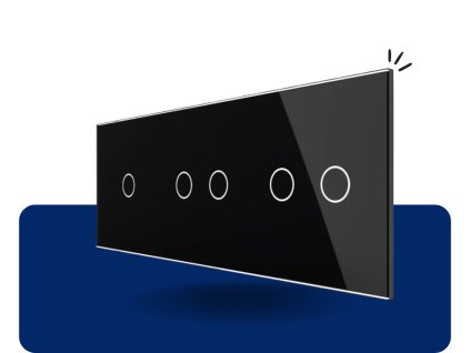 LIVOLO 1C 2C 2C 12 sklenený 3 rámik čierny VL C7 C1C2C2 12