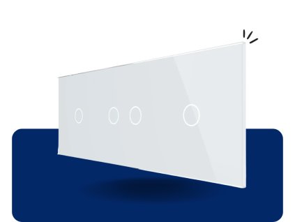 LIVOLO 1C 2C 1C 11 sklenený 3 rámik biely VL C7 C1C2C1 11