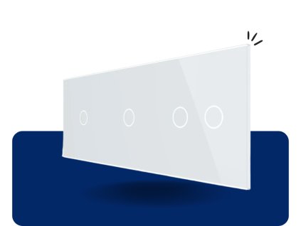 LIVOLO 1C 1C 2C 11 sklenený 3 rámik biely VL C7 C1C1C2 11