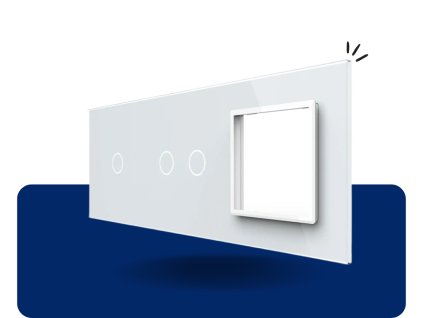 LIVOLO 1C 2C SR 11 sklenený 3 rámik biely VL C7 C1C2SR 11