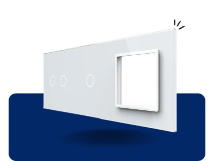 LIVOLO 2C 1C SR 11 sklenený 3 rámik biely VL C7 C2C1SR 11