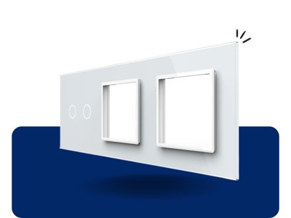 LIVOLO 2C SR SR 11 sklenený 3 rámik biely VL C7 C2SRSR 11