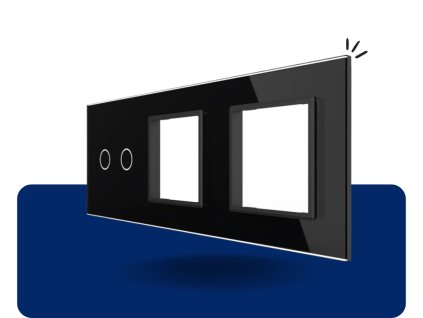 LIVOLO 2C SR SR 12 sklenený 3 rámik čierny VL C7 C2SRSR 12