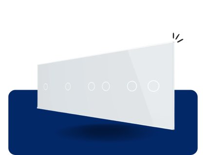 LIVOLO 1C 1C 2C 2C 11 sklenený 4 rámik biely VL C7 2C12C2 11