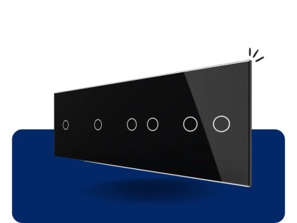 LIVOLO 1C 1C 2C 2C 12 sklenený 4 rámik čierny VL C7 2C12C2 12