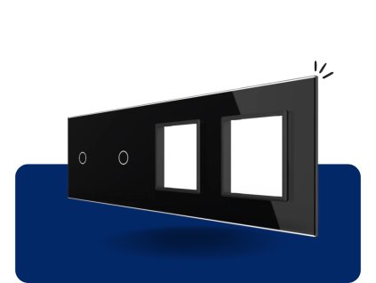 LIVOLO 1C 1C SR SR 12 sklenený 4 rámik čierny VL C7 2C12SR 12