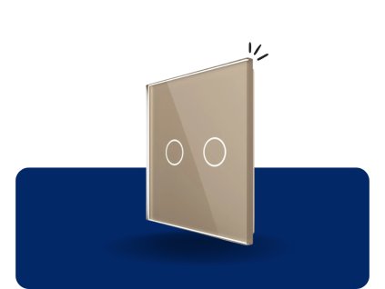 LIVOLO 2C 13 sklenený 1 rámik zlatý VL C7 C2 13