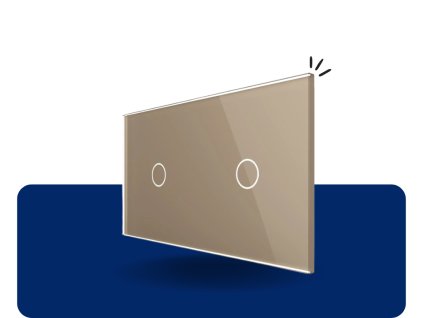 LIVOLO VL C7 C1C1 13 sklenený 2 rámik zlatý VL C7 C1C1 13