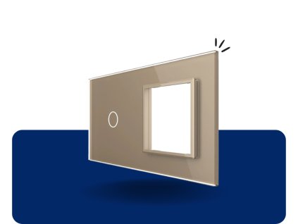 LIVOLO 1C SR 13 sklenený 2 rámik zlatý VL C7 C1SR 13