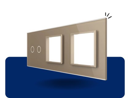 LIVOLO 2C SR SR 13 sklenený 3 rámik zlatý VL C7 C2SRSR 13