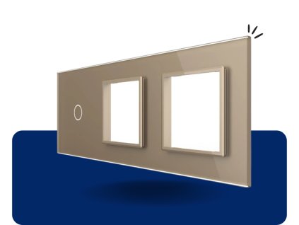 LIVOLO 1C SR SR 13 sklenený 3 rámik zlatý VL C7 C1SRSR 13