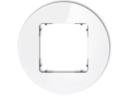 1-gang round universal frame - glass effect (frame: white; rear: graphite matt)