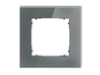 1-gang square universal frame - glass effect (frame: graphite; rear: graphite matt)