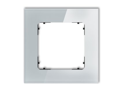 1-rámik hranatý - efekt skla (rámik: Sivá; zadný plast: Čierna)