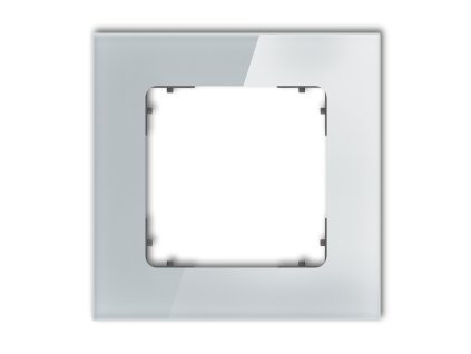 1-rámik hranatý - efekt skla (rámik: Sivá; zadný plast: Grafitová matt)