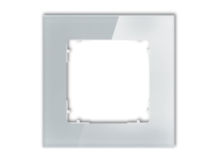 1-rámik hranatý - efekt skla (rámik: Sivá; zadný plast: Biela)