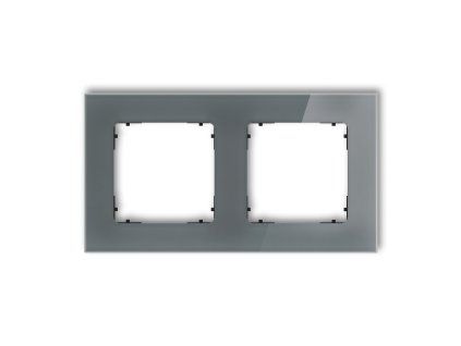 2-gang square universal frame - glass effect (frame: graphite; rear: black)