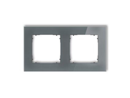 2-gang square universal frame - glass effect (frame: graphite; rear: graphite matt)