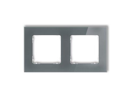 2-gang square universal frame - glass effect (frame: graphite; rear: white)