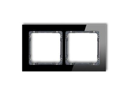 2-gang universal frame - glass effect (frame: black; rear: graphite)