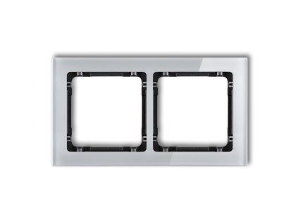 2-gang universal frame - glass effect (frame: grey; rear: black)