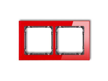 2-gang universal frame - glass effect (frame: red; rear: graphite)