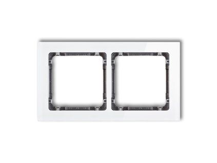 2-gang universal frame - glass effect (frame: white; rear: graphite)