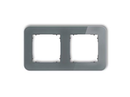 2-gang universal frame with rounded edges - glass effect (frame: graphite; rear: graphite matt)