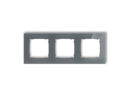 3-gang square universal frame - glass effect (frame: graphite; rear: graphite matt)