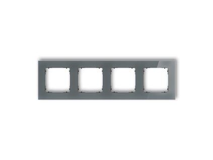4-gang square universal frame - glass effect (frame: graphite; rear: black)