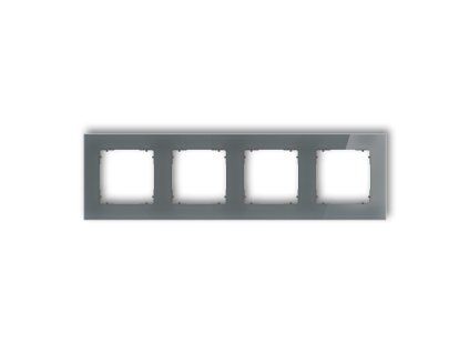 4-gang square universal frame - glass effect (frame: graphite; rear: graphite matt)