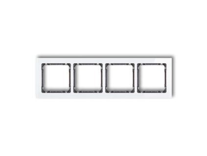 4-gang universal frame - glass effect (frame: white; rear: graphite)