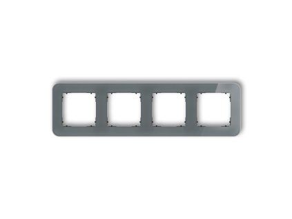 4-gang universal frame with rounded edges - glass effect (frame: graphite; rear: black)