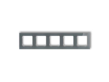 5-gang square universal frame - glass effect (frame: graphite; rear: white)