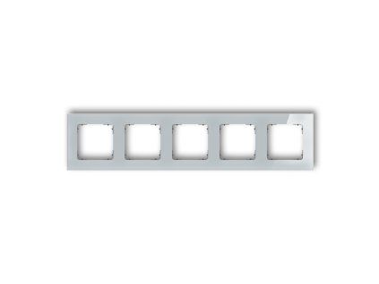 5-gang square universal frame - glass effect (frame: grey; rear: graphite matt)