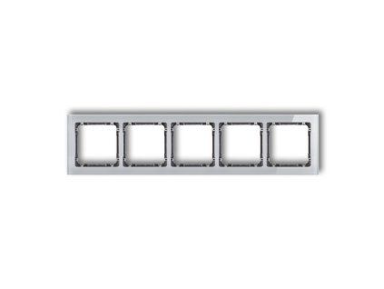 5-gang universal frame- glass effect (frame: grey; rear: graphite)