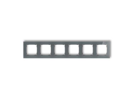 6-gang square universal frame - glass effect (frame: graphite; rear: black)