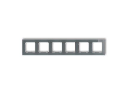 6-gang square universal frame - glass effect (frame: graphite; rear: white)
