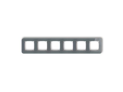 6-gang universal frame with rounded edges - glass effect (frame: graphite; rear: graphite matt)