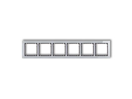6-gang universal frame- glass effect (frame: grey; rear: graphite)