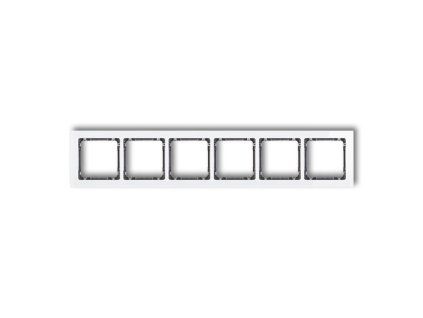 6-gang universal frame- glass effect (frame: white; rear: graphite)