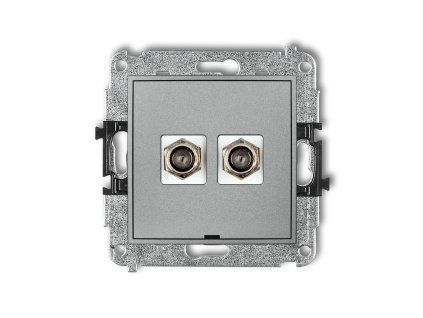 Double antenna F type socket (SAT) mechanism