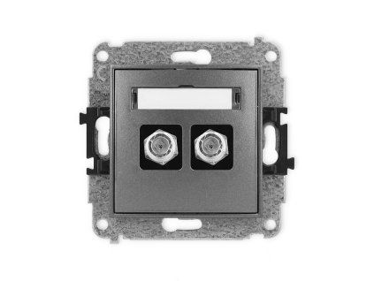 Double antenna F type socket (SAT) mechanism