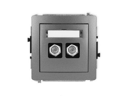 Double antenna F type socket (SAT) mechanism
