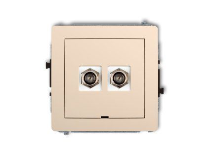 Double antenna F type socket (SAT) mechanism