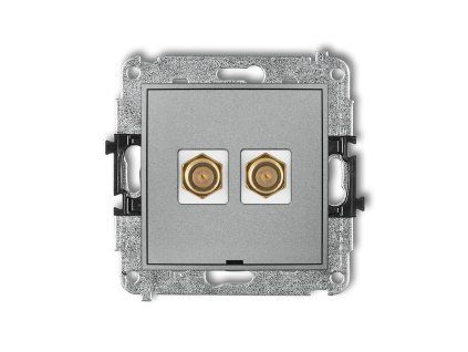 Double antenna F type socket (SAT) mechanism - gold-plated