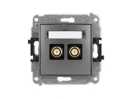 Double antenna F type socket (SAT) mechanism - gold-plated
