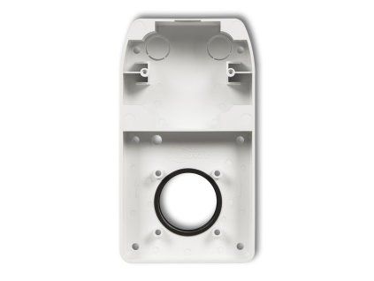 Double mounting box for a central vacuum cleaner suction socket with a single socket with earth